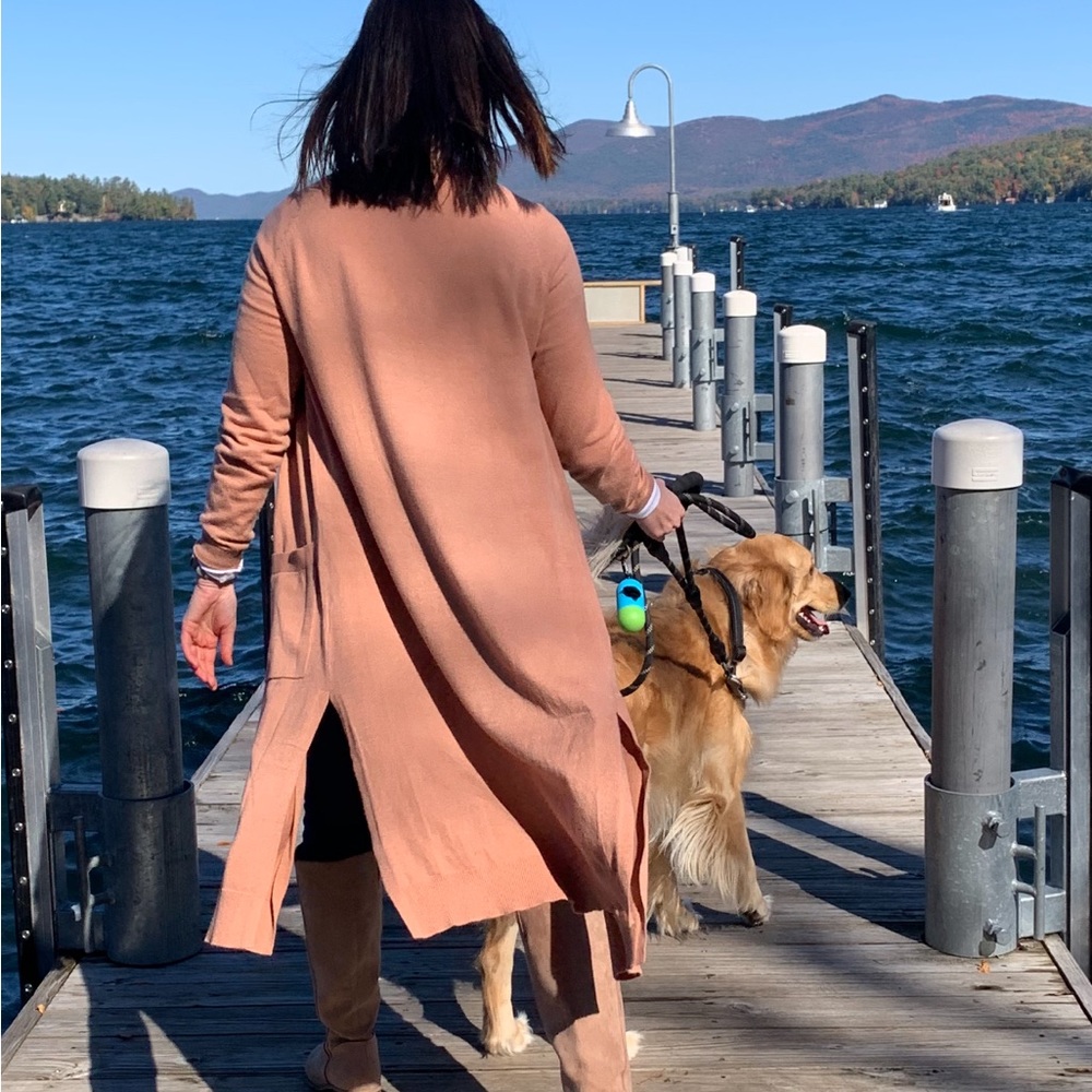 Long open cardigan